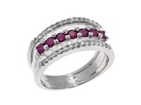Anello Guerretta Gioielli Donna Anello Rubino in Oro bianco Rubino 0.54 Ct ABRU054-13 - ABRU054-13